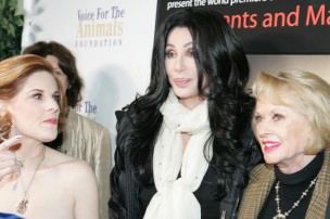 Kat Kramer, Cher, and Tippi Hedren at world premier private screening