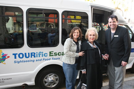 Sandro and Doris Roberts in front on Tourific Bus