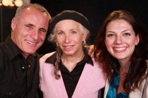 Timothy V Murphy, producer Pepper Jay, & host Julie-Kathleen Langan at Pepper Jay Productions Actors Reporter studio