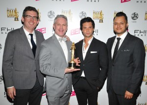 Matthew Finnerty, Matthew Pestorius, Daniel Lopez and Michael Mejia from Oribe received the #1 Luxury Salon Brand in America Award