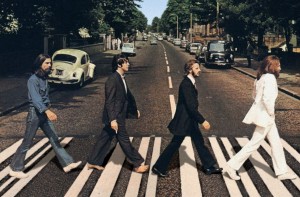 Kosh created the Abbey Road album cover.  Decided to put NEITHER Abbey Road or Beatles on the cover.