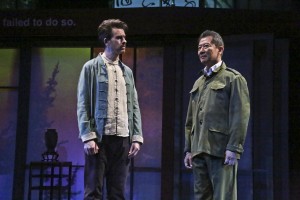(L-R) Jeff Locker as British ex-pat Peter Timms and Ben Wang as Minister of Culture Cai Guoliang in East West Players production of David Henry Hwang’s Chinglish. 